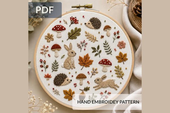 Download Woodland Embroidery Pattern PDF - Premium Resources