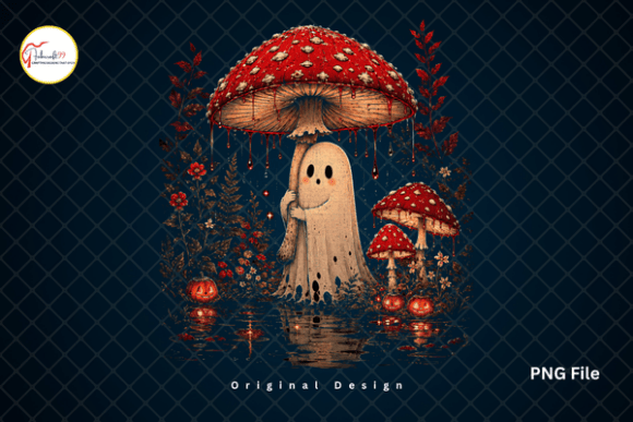 Download Cottagecore Mushroom Spooky Ghost PNG - Premium Resources