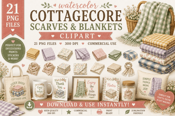 Download Cottagecore Scarves &amp; Blankets Clipart - Premium Resources